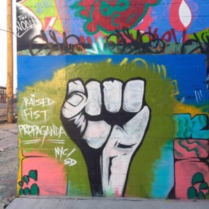 baltimore street art - raised fist propaganda